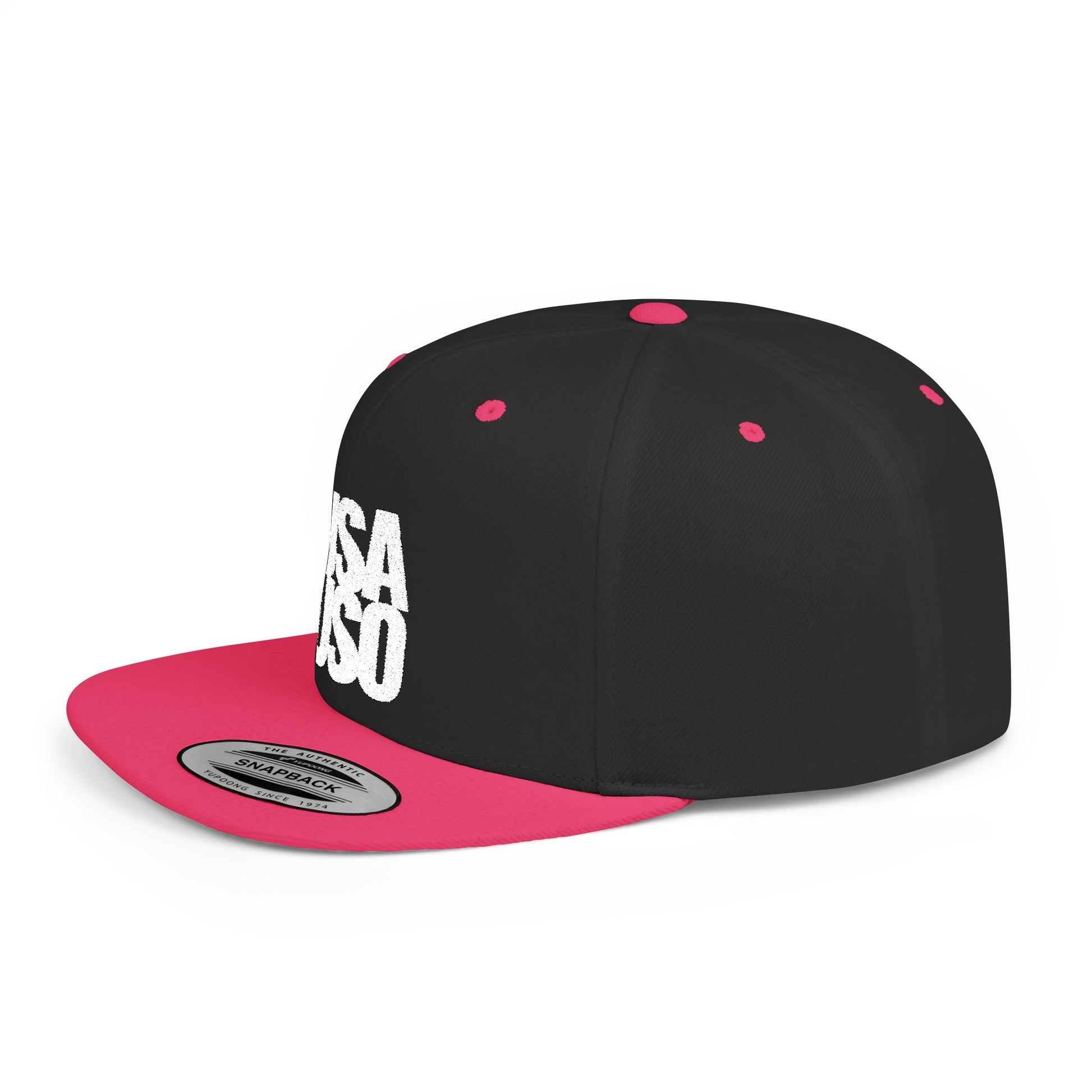 Black flat bill snapback hat by Fulfill Engine with USA USO white embroidery, one size fits most, stylish and casual headwear.