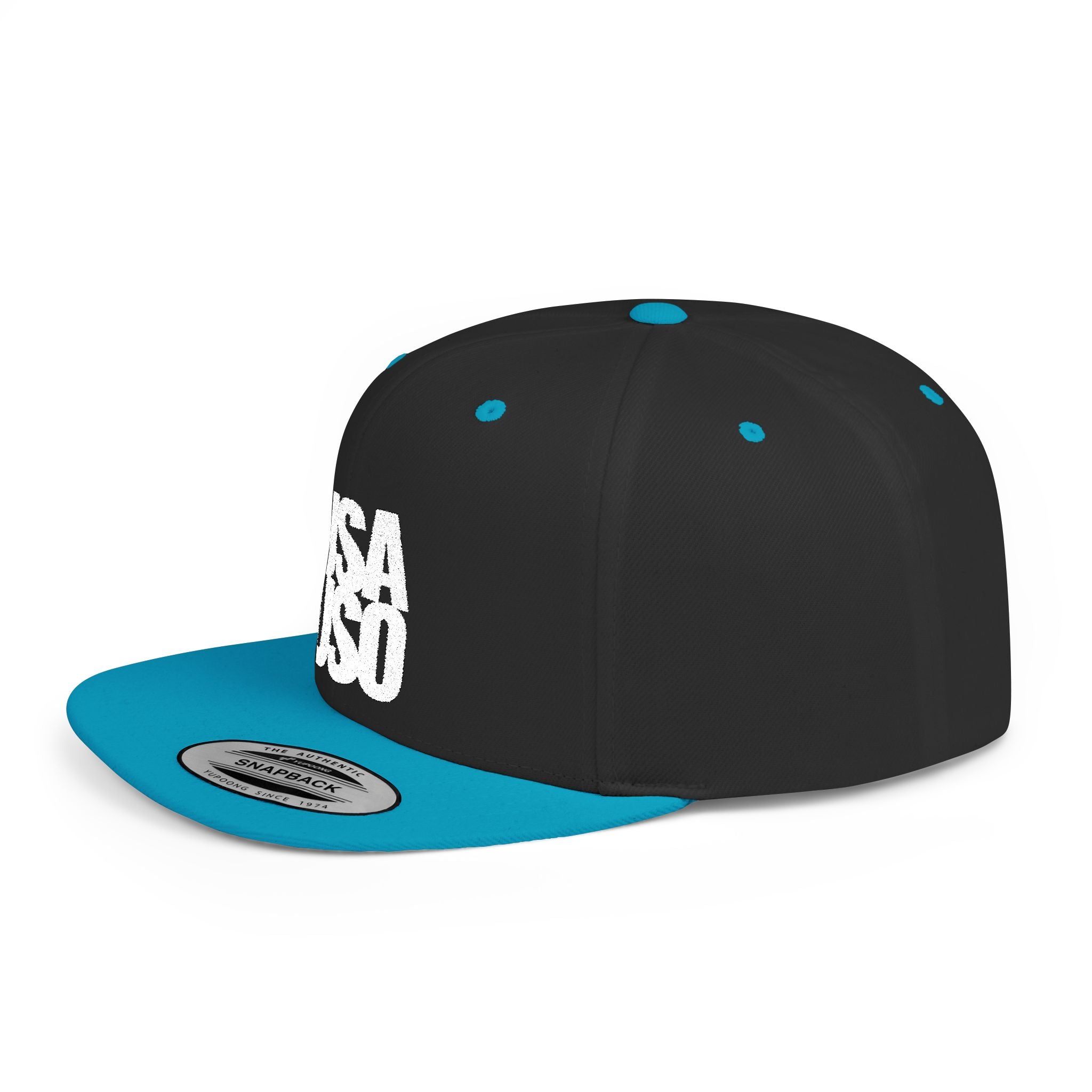 Fulfill Engine white embroidery flat bill snapback hat with USA USO design, black cap, adjustable one size, suitable for AU/NZ/USA.