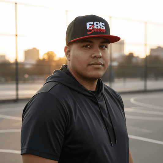 Flat Bill Snapback Hat - 685 Samoa - White & Red Embroidery - AU/NZ/USA - The Koko Samoa