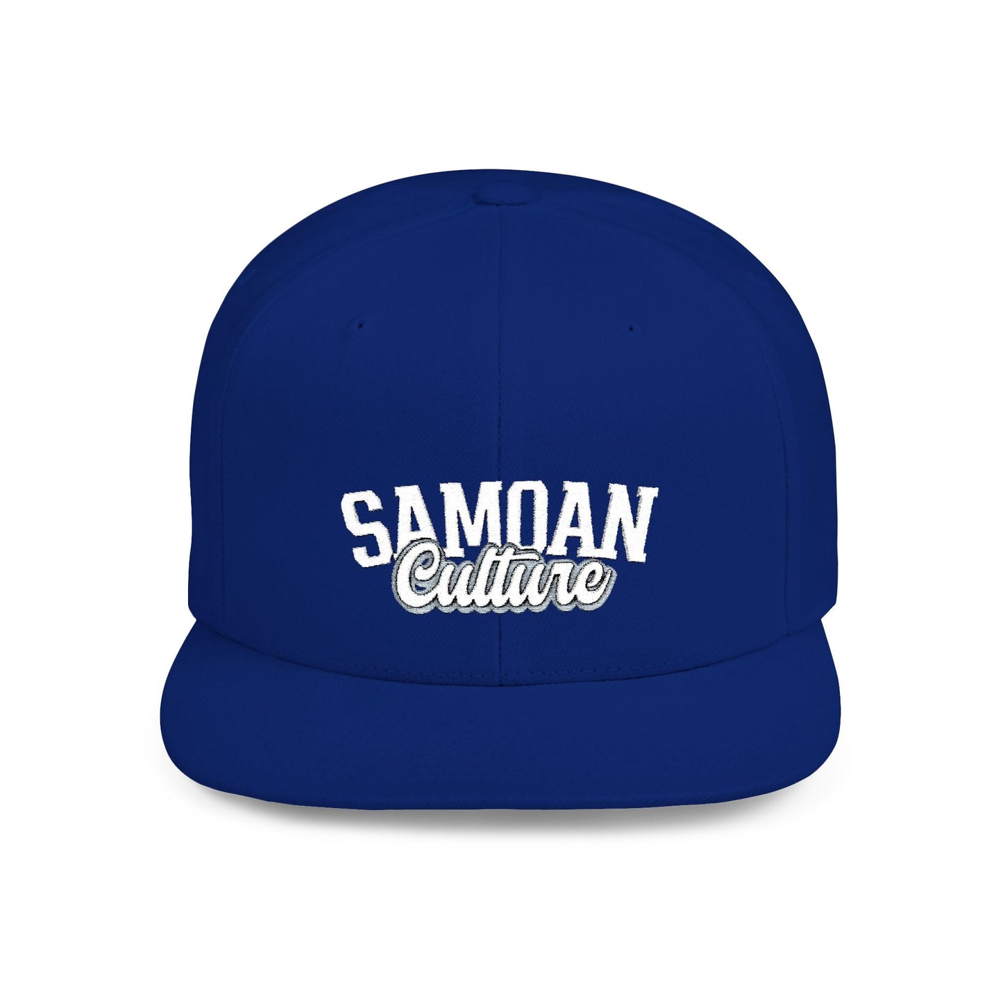 Flat Bill Snapback Hat - Samoa Culture - White & Grey Embroidery - AU/NZ/USA - The Koko Samoa