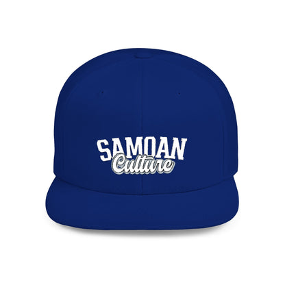 Flat Bill Snapback Hat - Samoa Culture - White & Grey Embroidery - AU/NZ/USA - The Koko Samoa