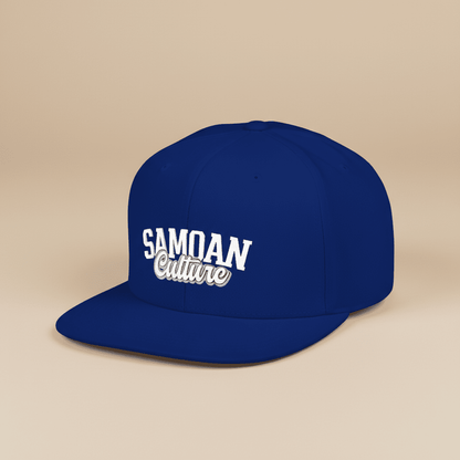 Flat Bill Snapback Hat - Samoa Culture - White & Grey Embroidery - AU/NZ/USA - The Koko Samoa