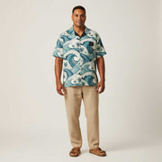 KoaTech™ - Hawaiian Button - Down Shirt - Blue Waves - AU/NZ/USA - The Koko Samoa