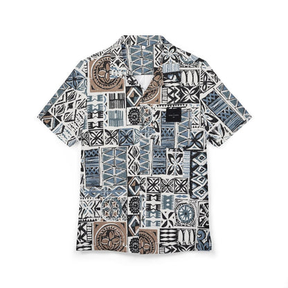 KoaTech™ - Hawaiian Button - Down Shirt - Elei Steel - AU/NZ/USA - The Koko Samoa