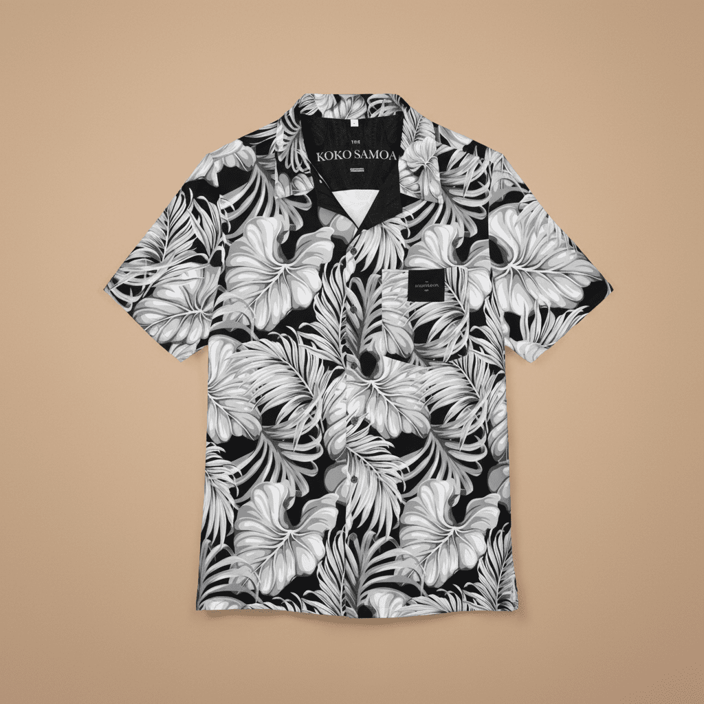 KoaTech™ - Hawaiian Button - Down Shirt - Falealili Shades - AU/NZ/USA - The Koko Samoa