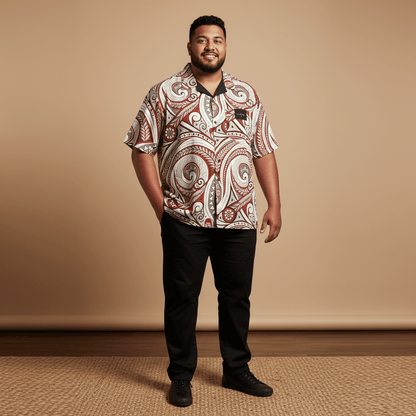 KoaTech™ - Hawaiian Button - Down Shirt - Firecrest - AU/NZ/USA - The Koko Samoa
