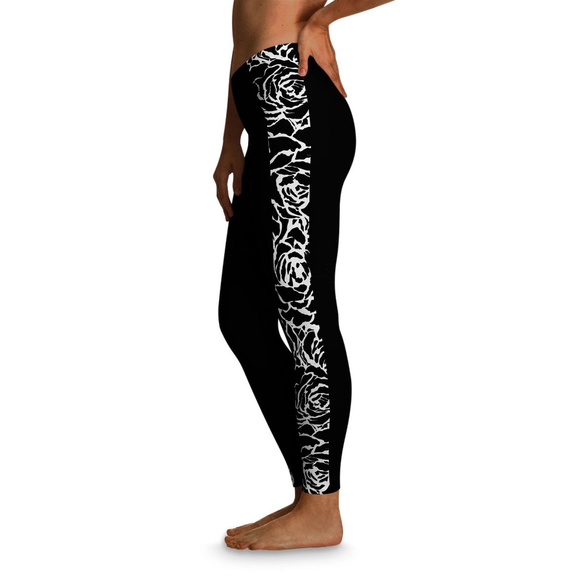 Black FYBY IslandFlex mid-rise leggings with a sleek fit, shown in XS size against a plain background.