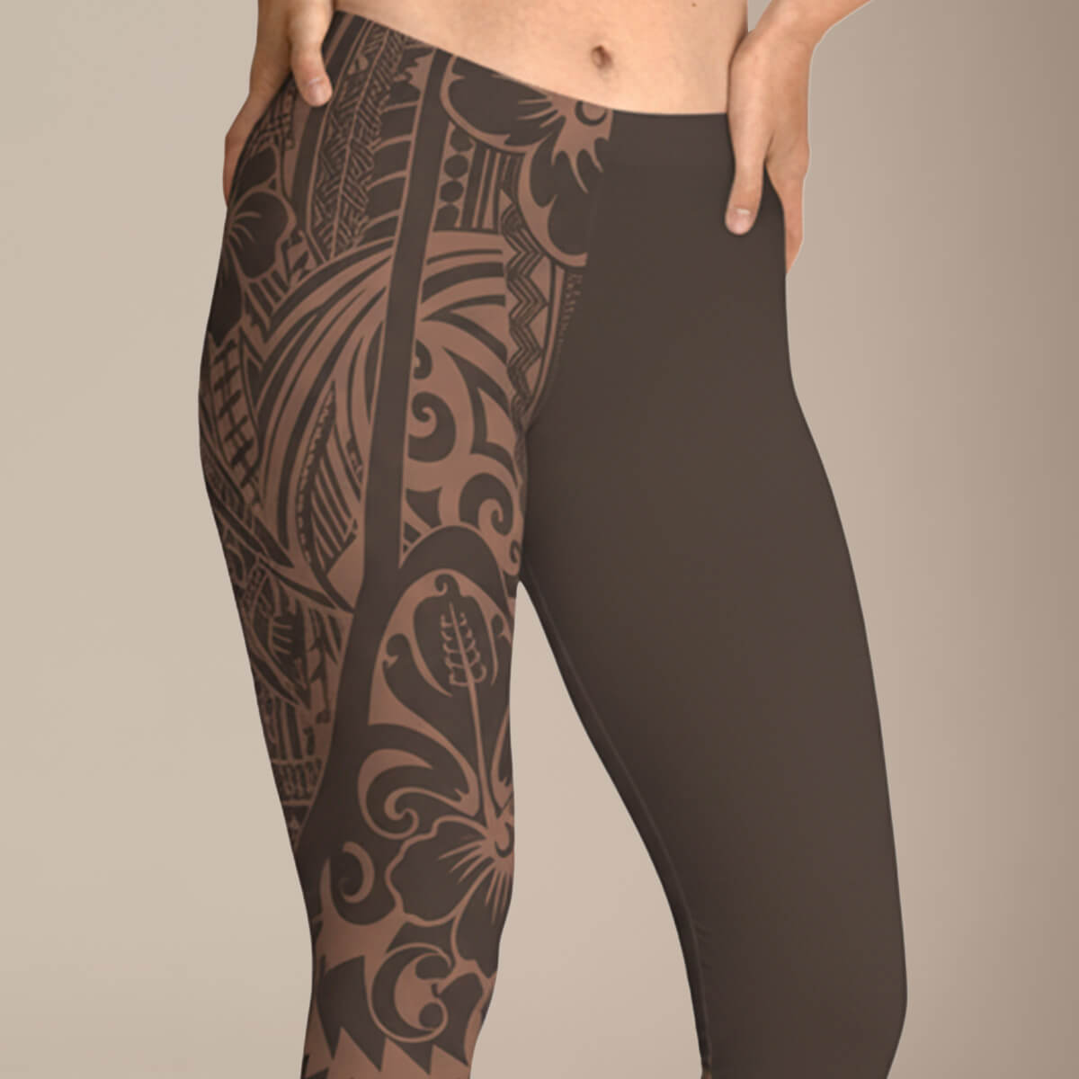 FYBY IslandFlex Mid-Rise Leggings in Bloom Mocha Mousse, featuring a comfortable fit and stylish design.