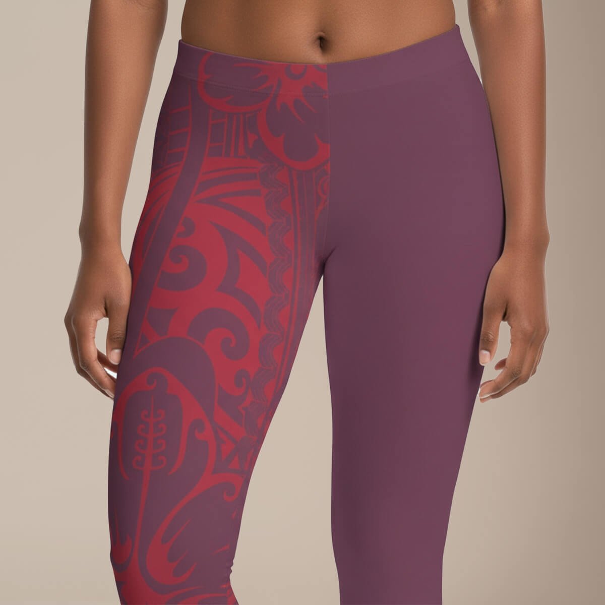IslandFlex Mid - Rise Leggings - Winterberry Red - AU/NZ/USA - The Koko Samoa