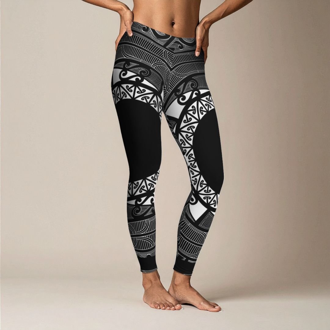 PasifkiaOne Mid - Rise Leggings - Maori - AU/NZ/USA - The Koko Samoa