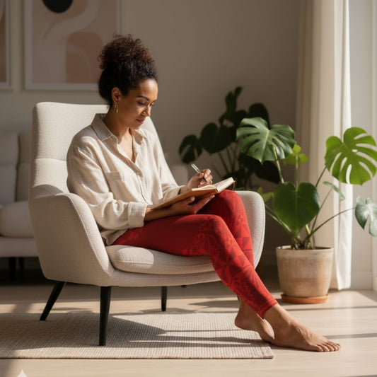 PasifikaOne Mid - Rise Leggings - Tonga Red - AU/NZ/USA - The Koko Samoa
