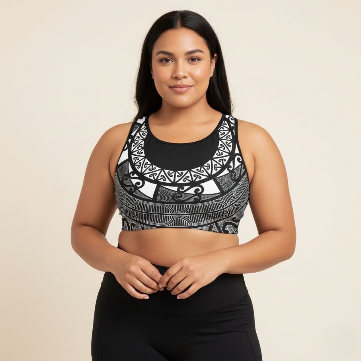 PasifikaOne Seamless Sports Bra - Maori - AU/NZ/USA - The Koko Samoa