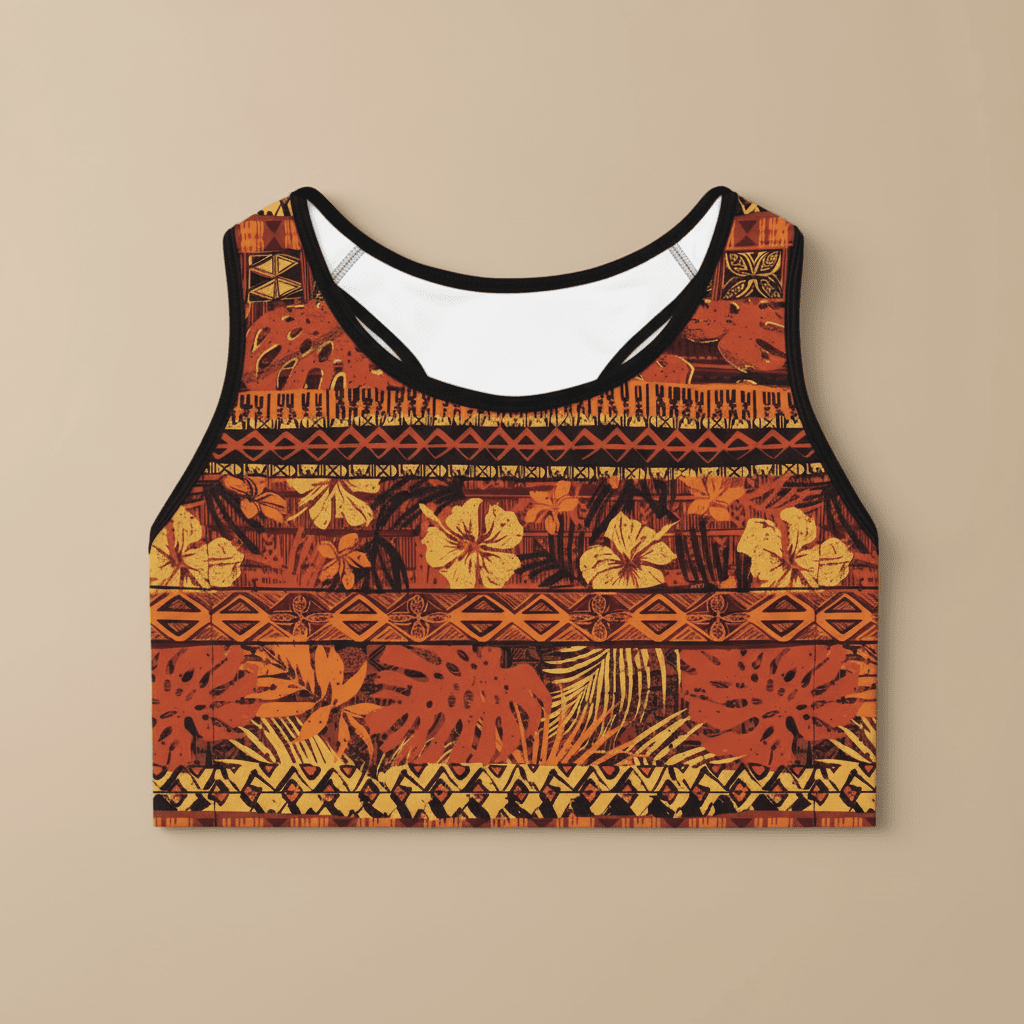 Black seamless sports bra by FYBY with subtle stitching, designed for comfort and support during active wear.