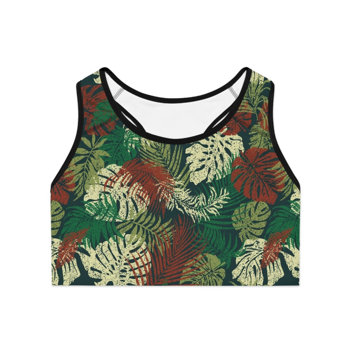 FYBY seamless sports bra in Tafatafa Greens with black stitching, designed for active wear, available in AU, NZ, and USA.