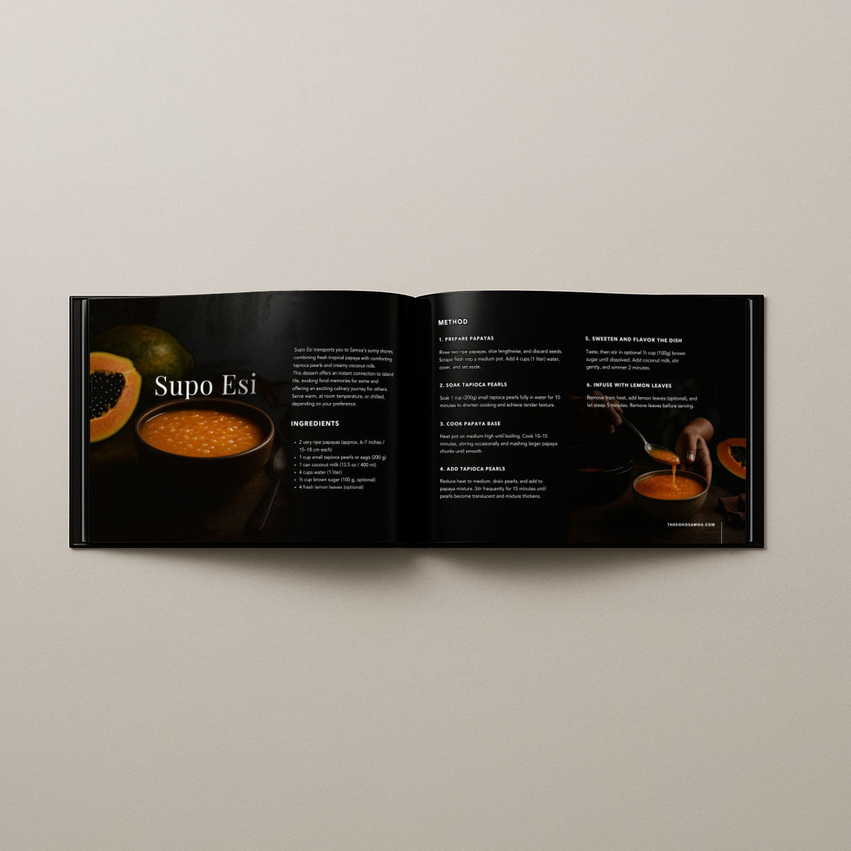 Hardcover A4 - Samoan Delights: 24 Samoan Recipes Cookbook Expanded Edition - Vol1 + Vol2 Combined - AU/NZ/USA - The Koko Samoa