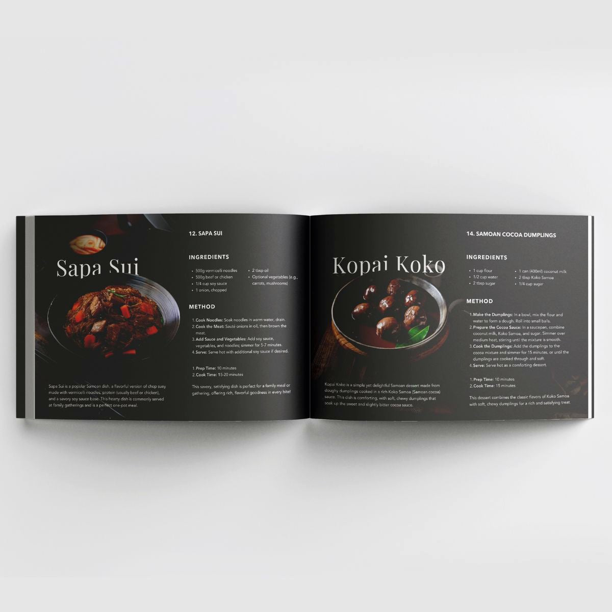 Hardcover A4 - Samoan Delights: 24 Samoan Recipes Cookbook Expanded Edition - Vol1 + Vol2 Combined - AU/NZ/USA - The Koko Samoa