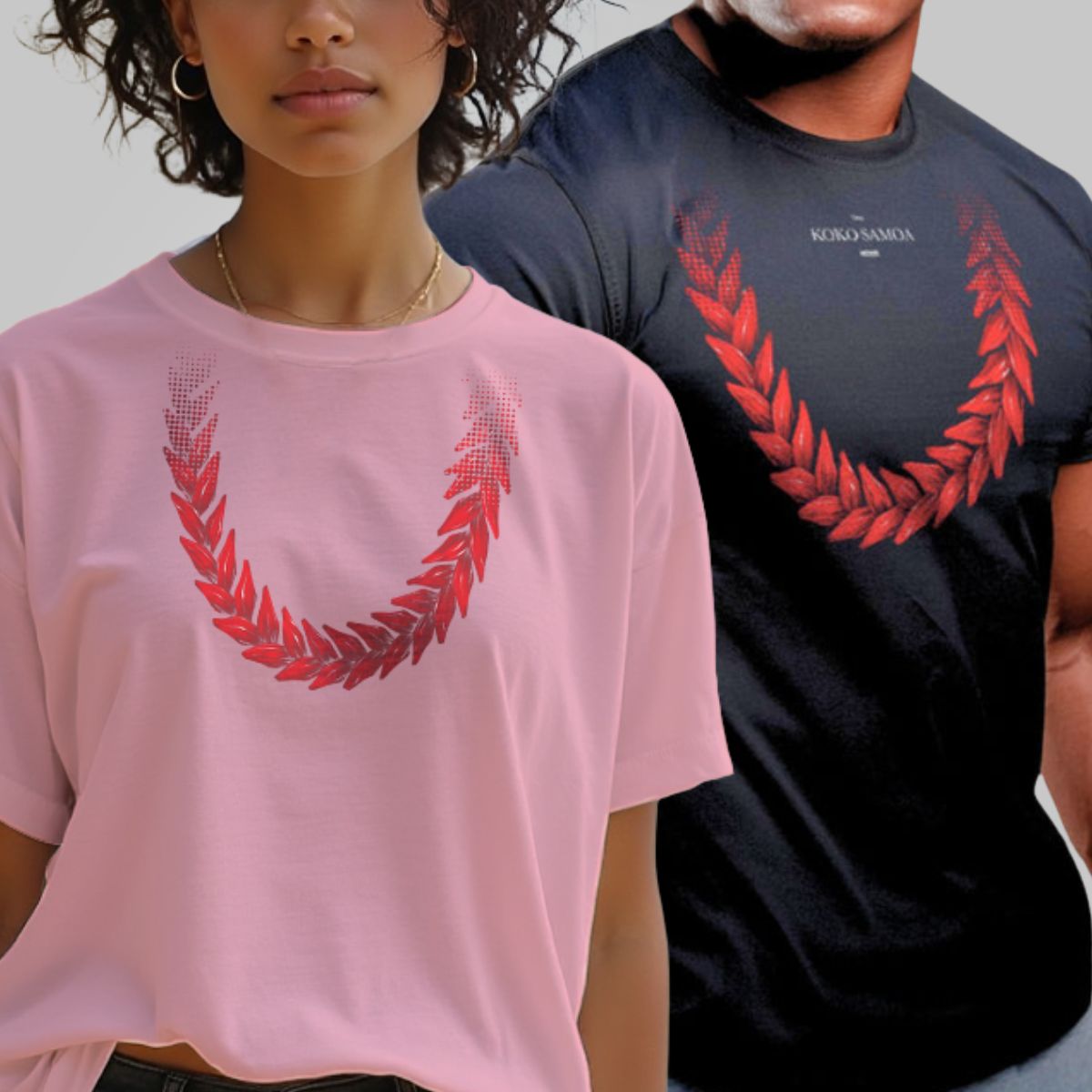 His & Hers Ula Fala Tees - Valentines Bundle - AU/NZ - The Koko Samoa