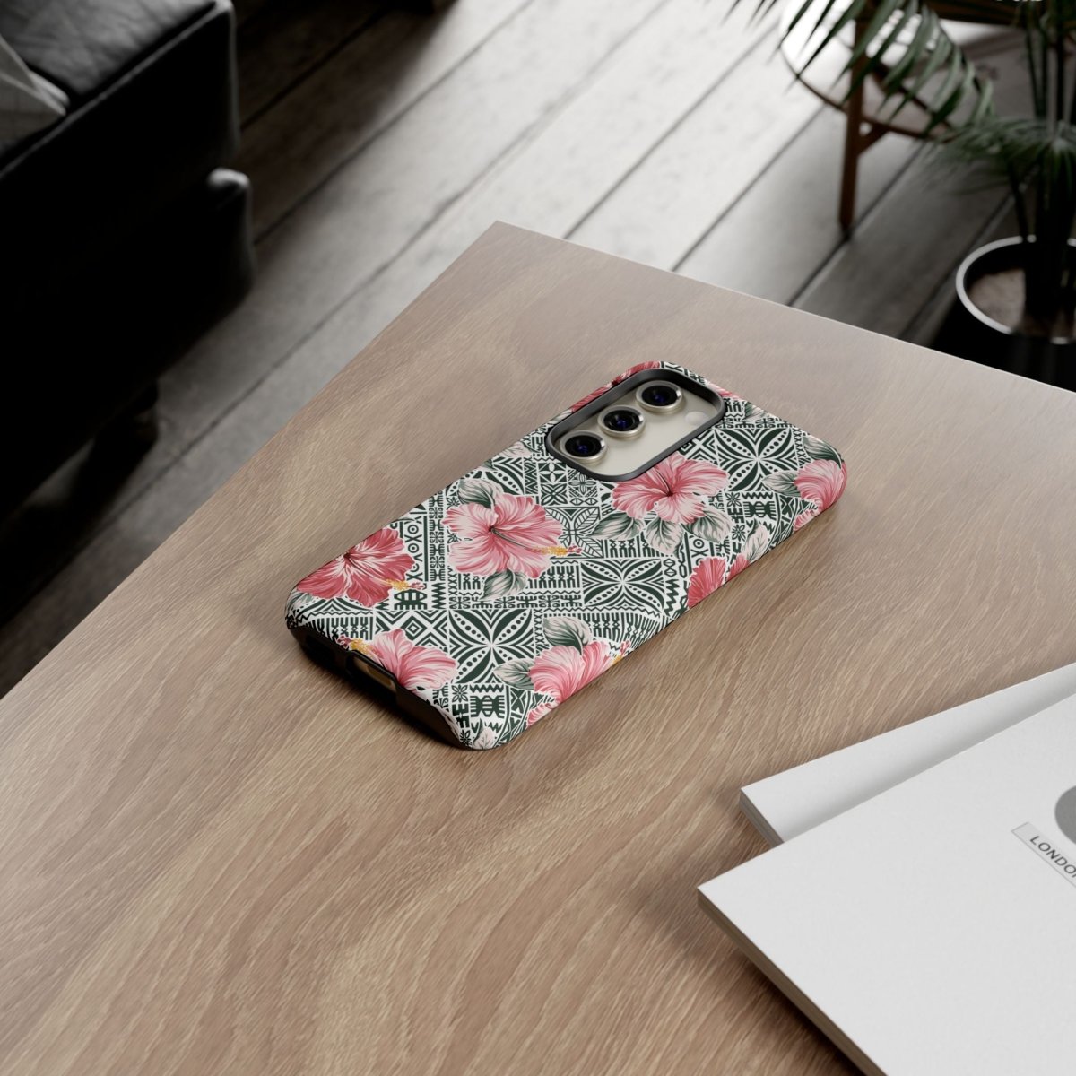 iPhone tough phone case with Solosolo Blooms design by Printify, featuring vibrant floral artwork on durable protective cover.