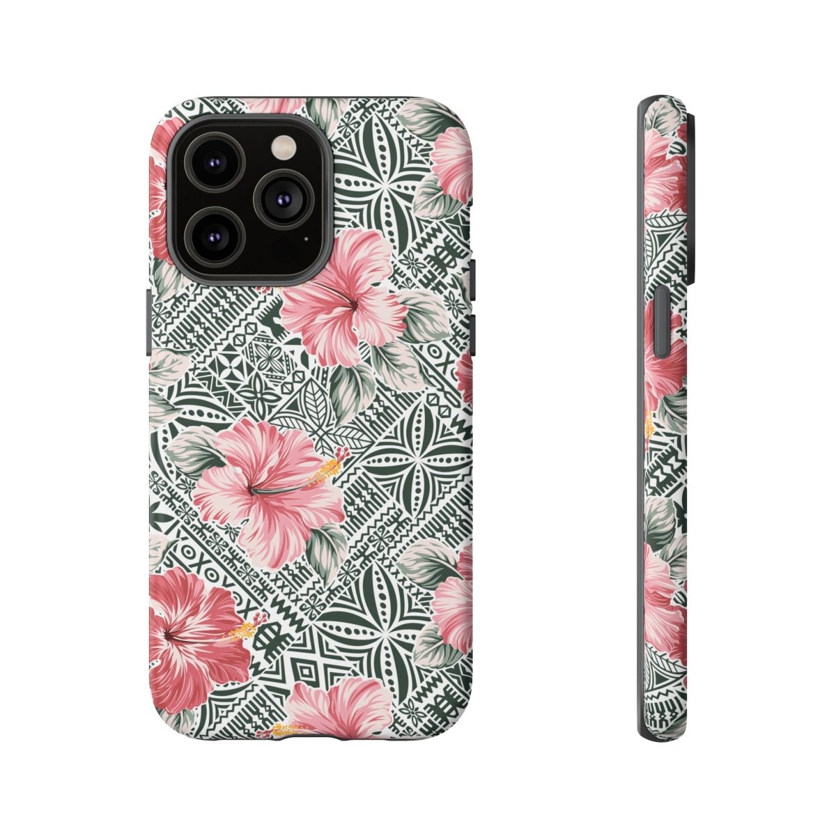 iPhone tough phone case featuring Solosolo Blooms design with colorful floral pattern on durable protective cover.