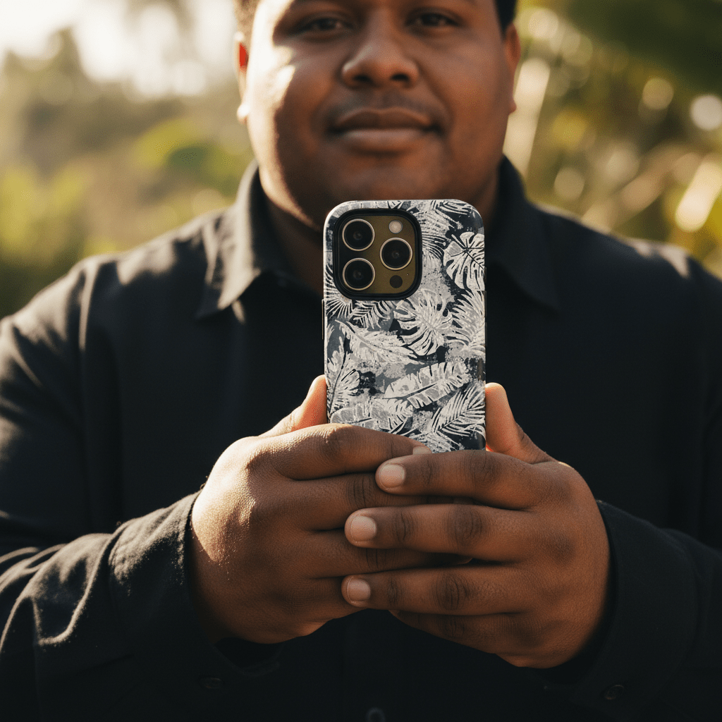 WOYC iPhone Tough Phone Case Tiavi Mist, durable protective case for iPhone, featuring a stylish mist design.