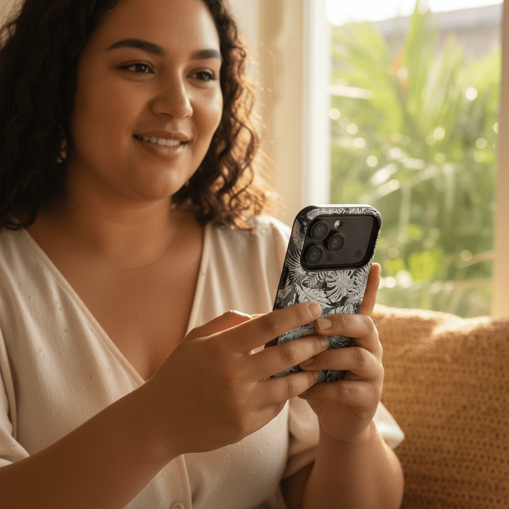 WOYC iPhone Tough Phone Case in Tiavi Mist color, durable protective cover for smartphones with sleek design.