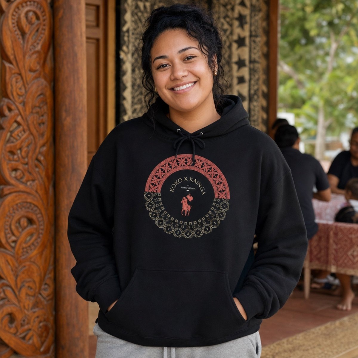 Hoodie Tonga Samoa, featuring a vibrant island-themed design on a cozy hoodie.