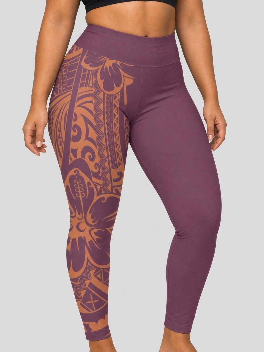 Plus Size Leggings 2XL-6XL - Bloom Coral - AU/NZ - The Koko Samoa