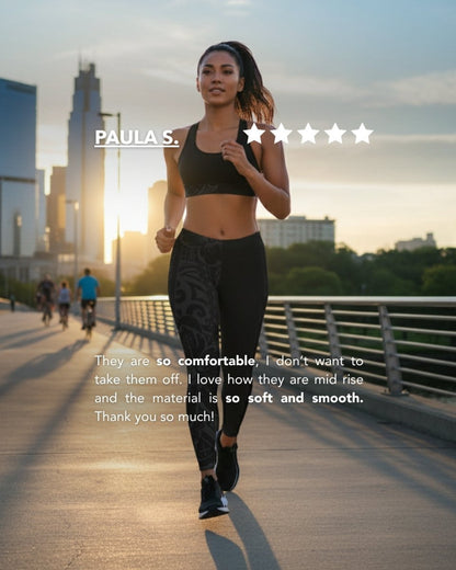 IslandFlex Mid - Rise Leggings - Bloom Dark - AU/NZ/USA - The Koko Samoa