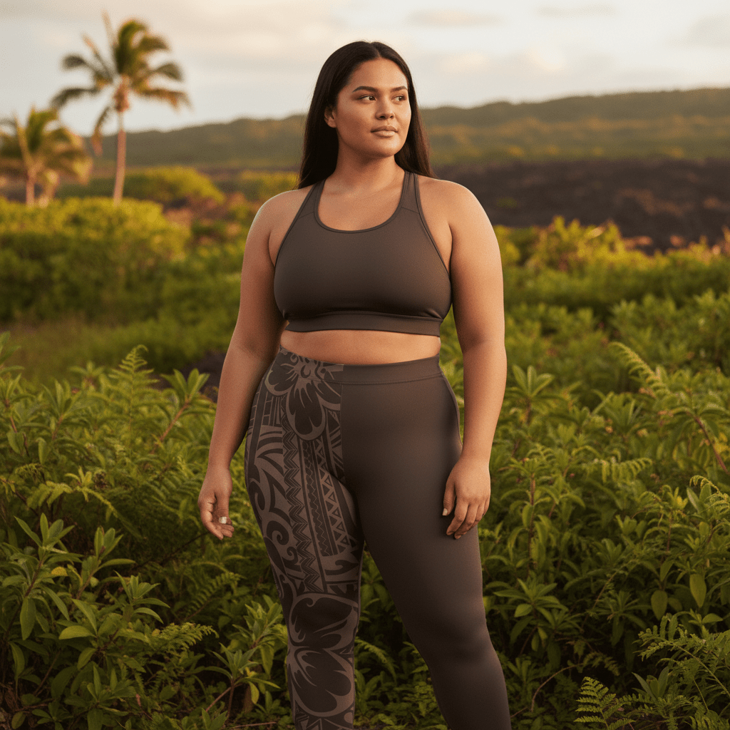 FYBY IslandFlex mid-rise leggings in Bloom Mocha Mousse, showcasing a soft fabric and comfortable fit.