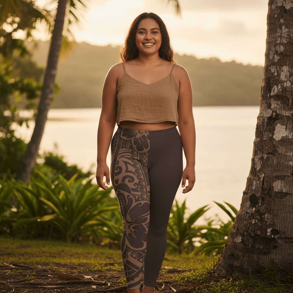 FYBY IslandFlex mid-rise leggings in Bloom Mocha Mousse, featuring a comfortable fit and stylish design.