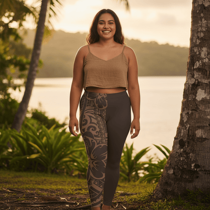 IslandFlex Mid - Rise Leggings - Bloom Mocha Mousse - AU/NZ/USA - The Koko Samoa