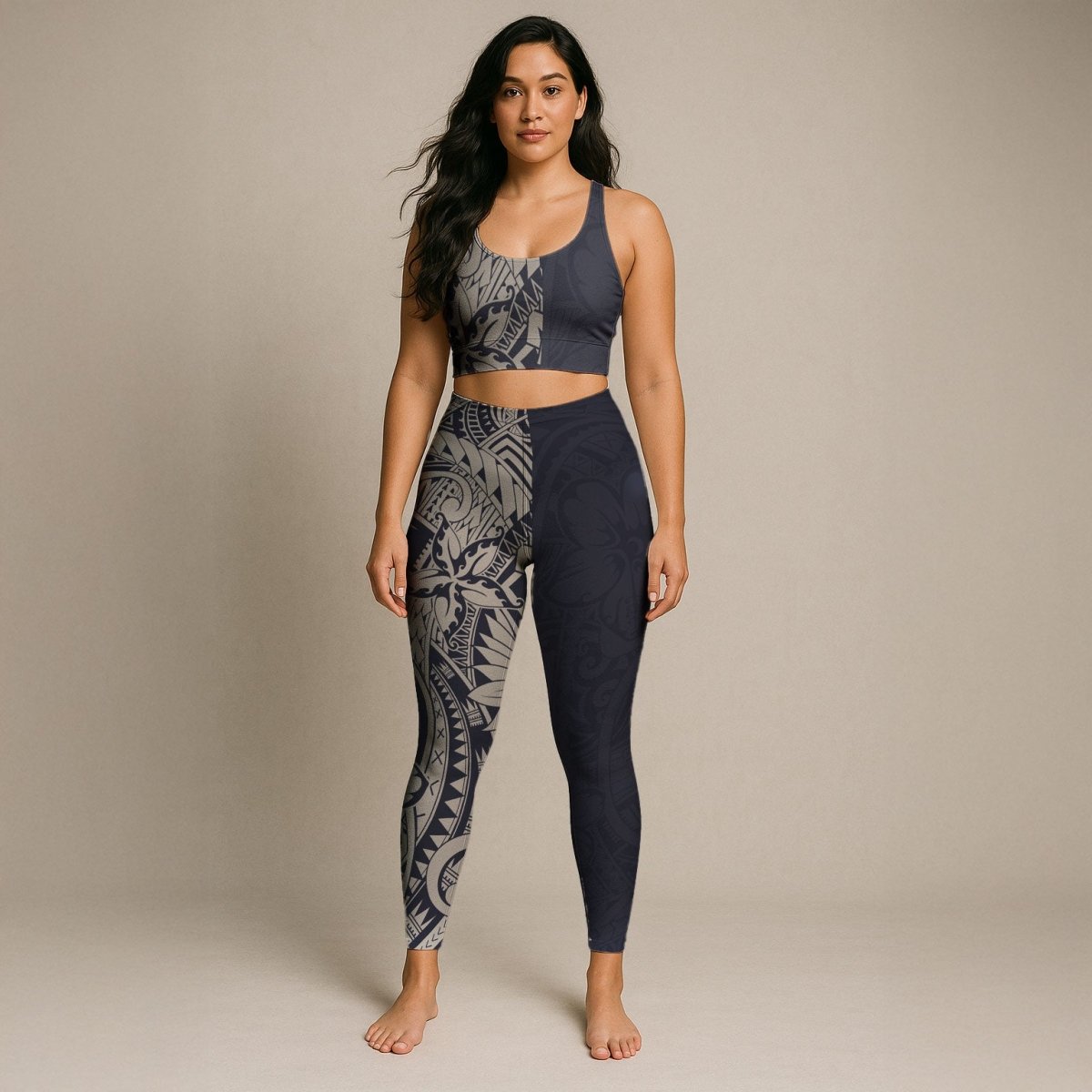 FYBY IslandFlex mid-rise leggings in Blue Bloom with floral pattern, designed for comfortable fit and vibrant style.