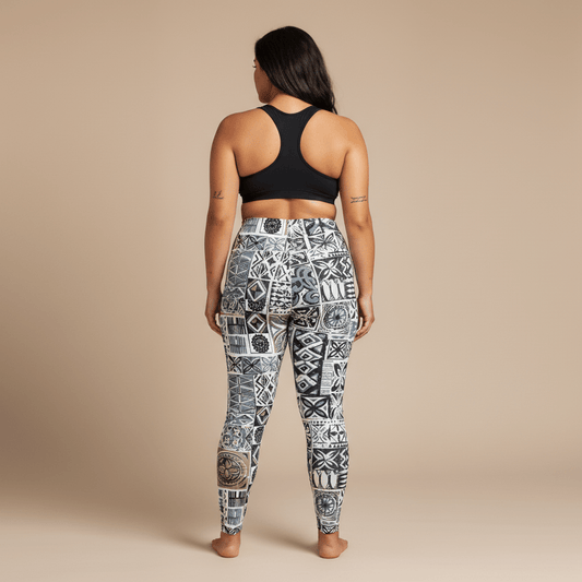 IslandFlex Mid - Rise Leggings - Elei Steel - AU/NZ/USA - The Koko Samoa