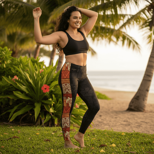 IslandFlex Mid - Rise Leggings - Sataoa Sunrise - AU/NZ/USA - The Koko Samoa