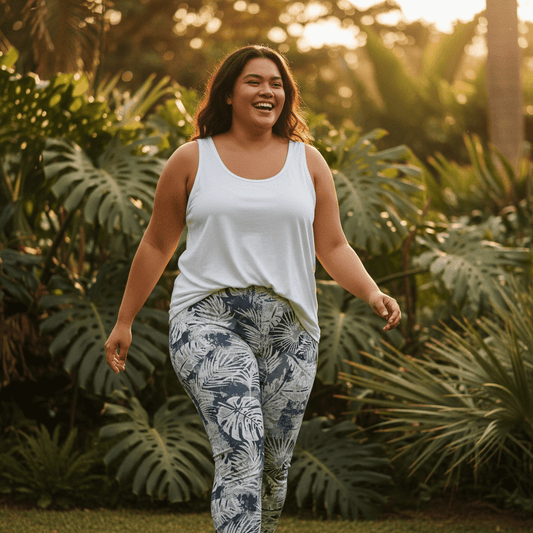 IslandFlex Mid - Rise Leggings - Tiavi Mist - AU/NZ/USA - The Koko Samoa