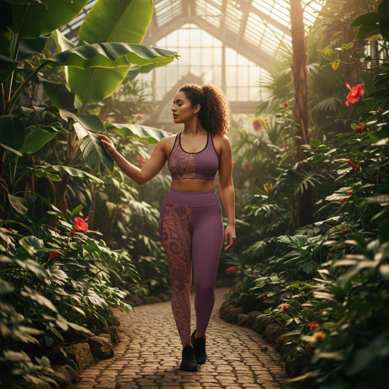 IslandPlus - 2XL to 6XL Leggings - Bloom Brandied Melon - AU/NZ/USA - The Koko Samoa