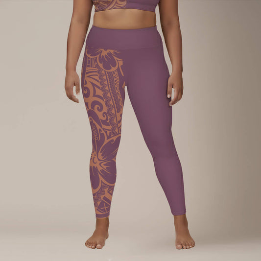 IslandPlus - 2XL to 6XL Leggings - Brandied Melon - AU/NZ/USA - The Koko Samoa