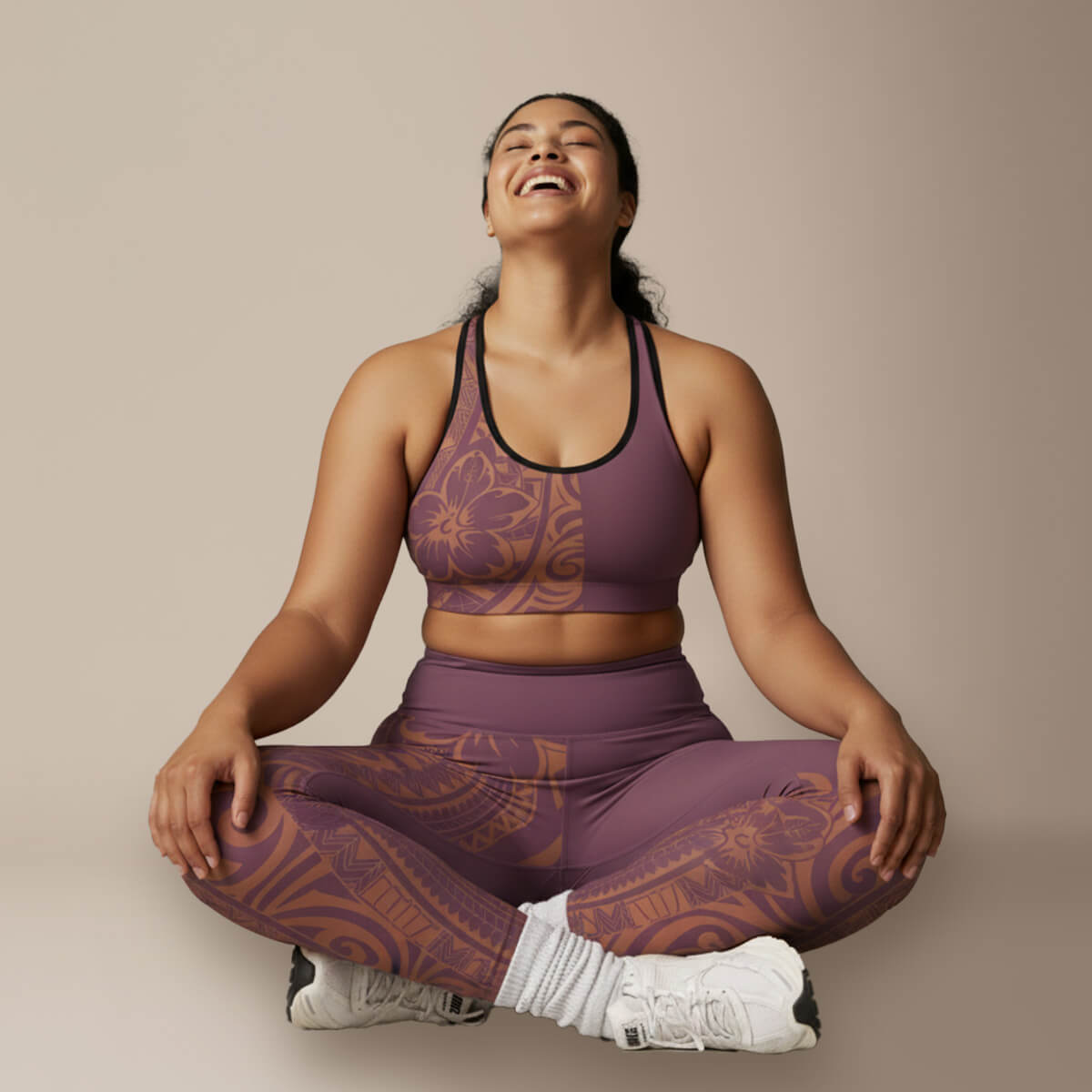 IslandRise High - Waisted Leggings - Brandied Melon - USA - The Koko Samoa