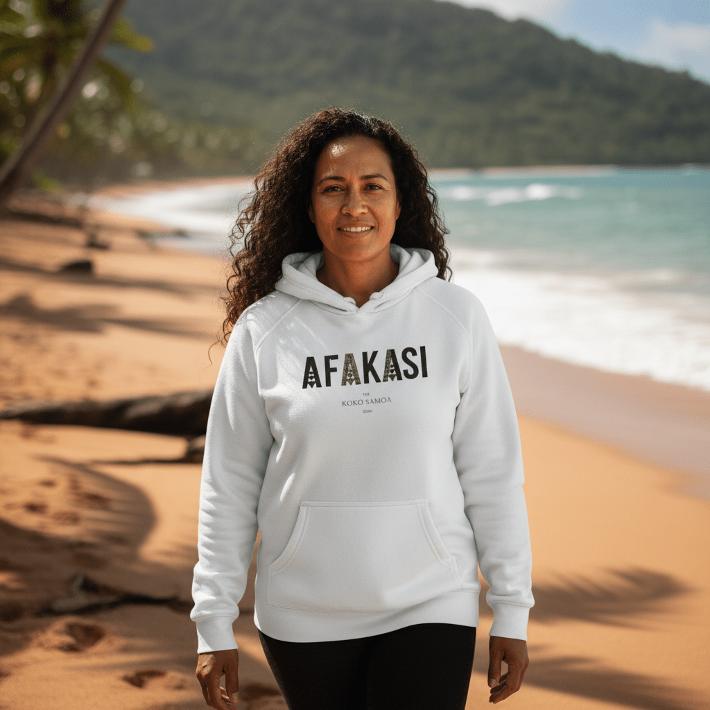IslandSoft™ Premium Hoodie in Afakasi design, men's unisex hoodie in XS-2XL, featuring island-inspired artwork.