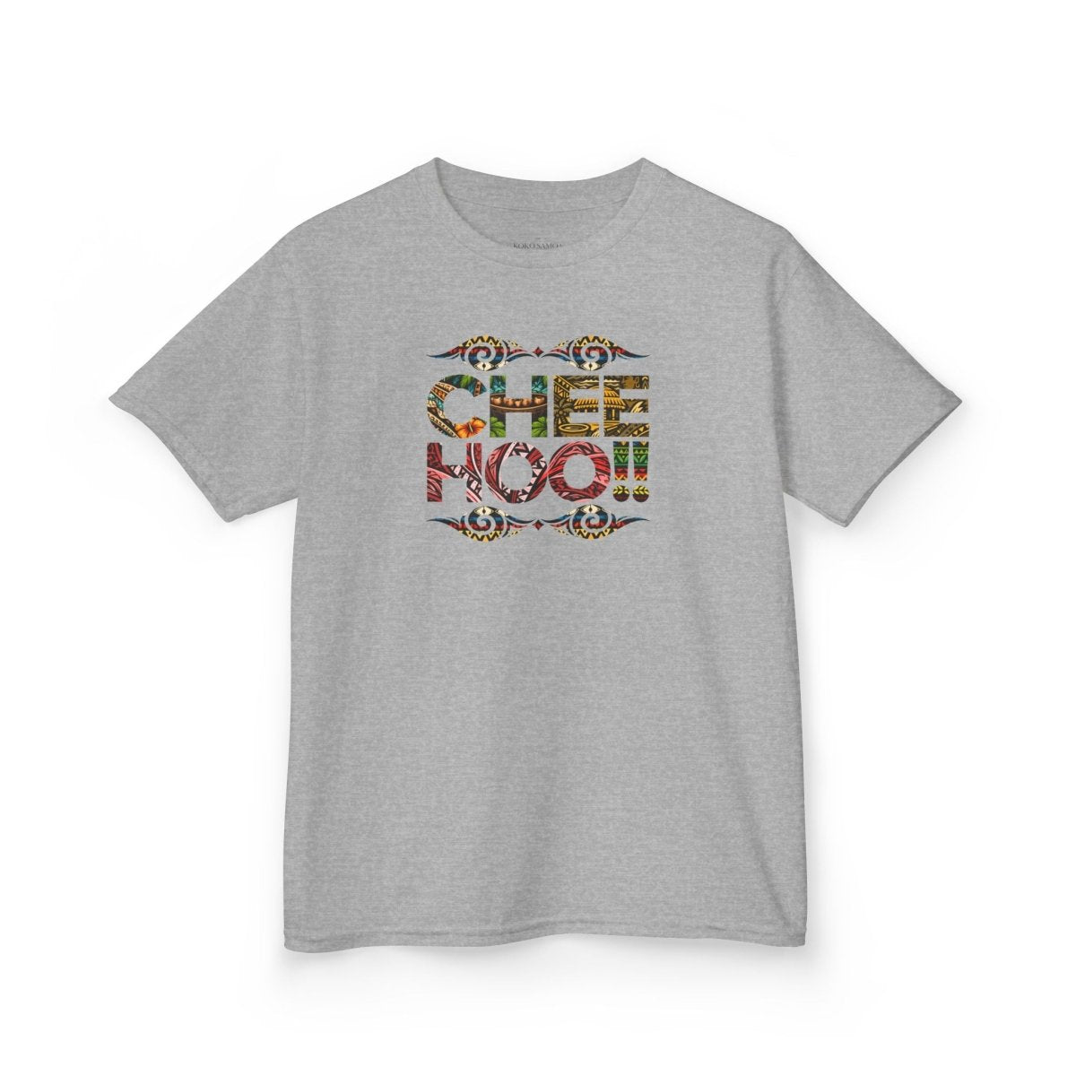 Kids unisex T-shirt by The Print Bar featuring a fun Cheehoo!! design, perfect for kids' casual wear in AU/NZ.