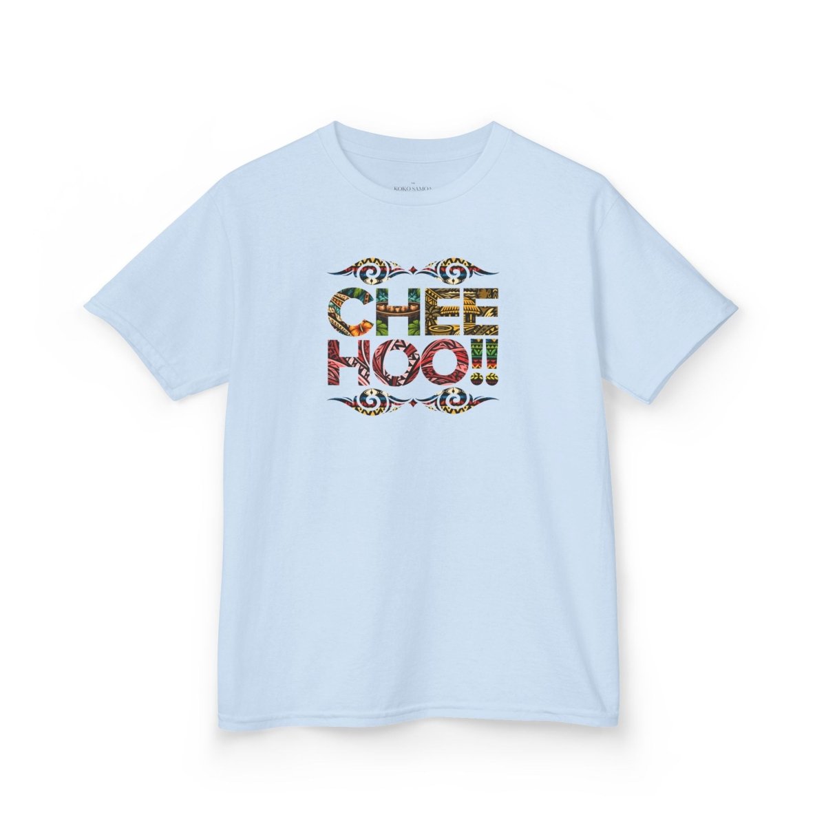 Kids unisex T-shirt by The Print Bar featuring a fun CHEEHOO!! design, perfect for kids' casual wear in AU/NZ.