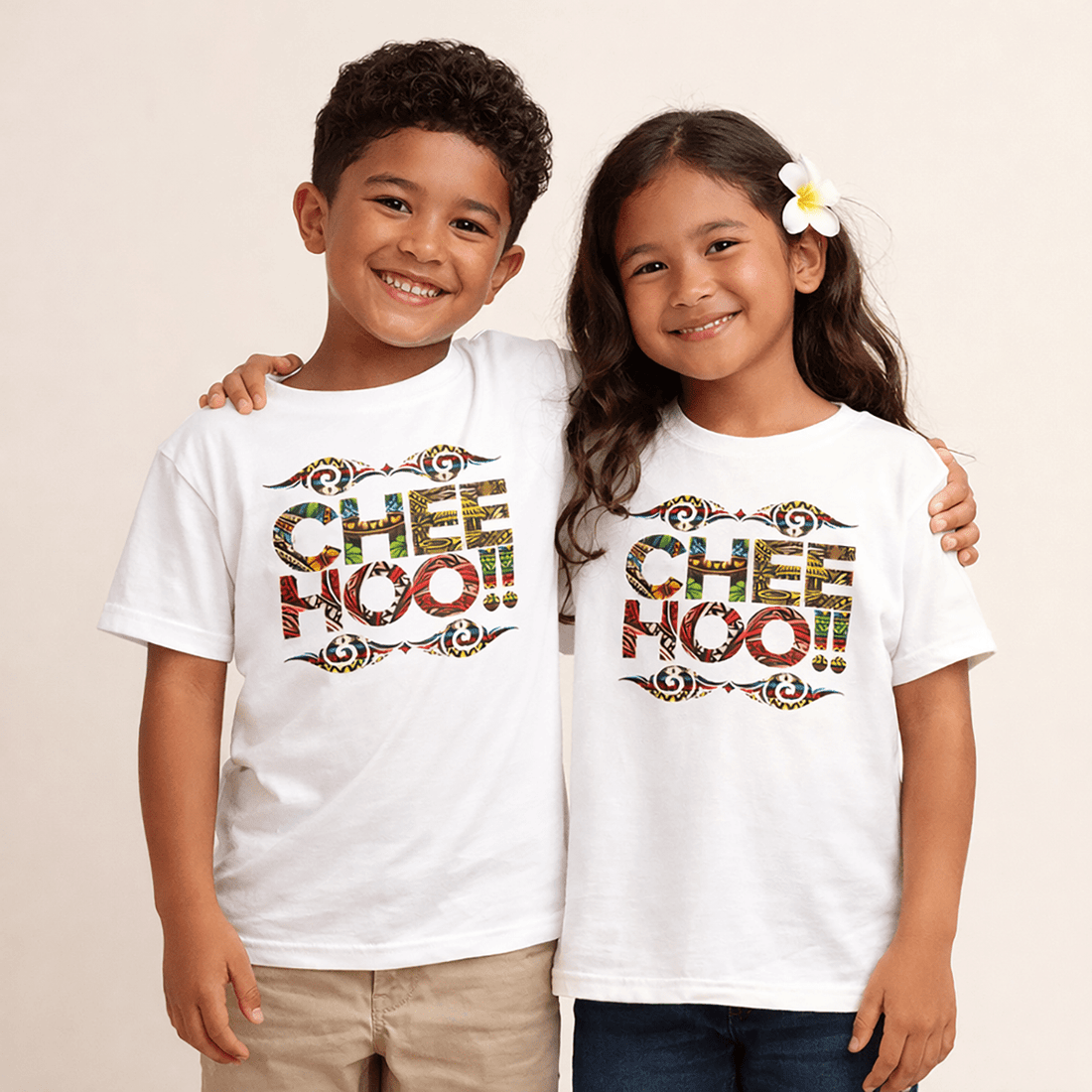Kids unisex CHEEHOO! T-shirt by The Print Bar, featuring colorful print on a casual kids' clothing tee.