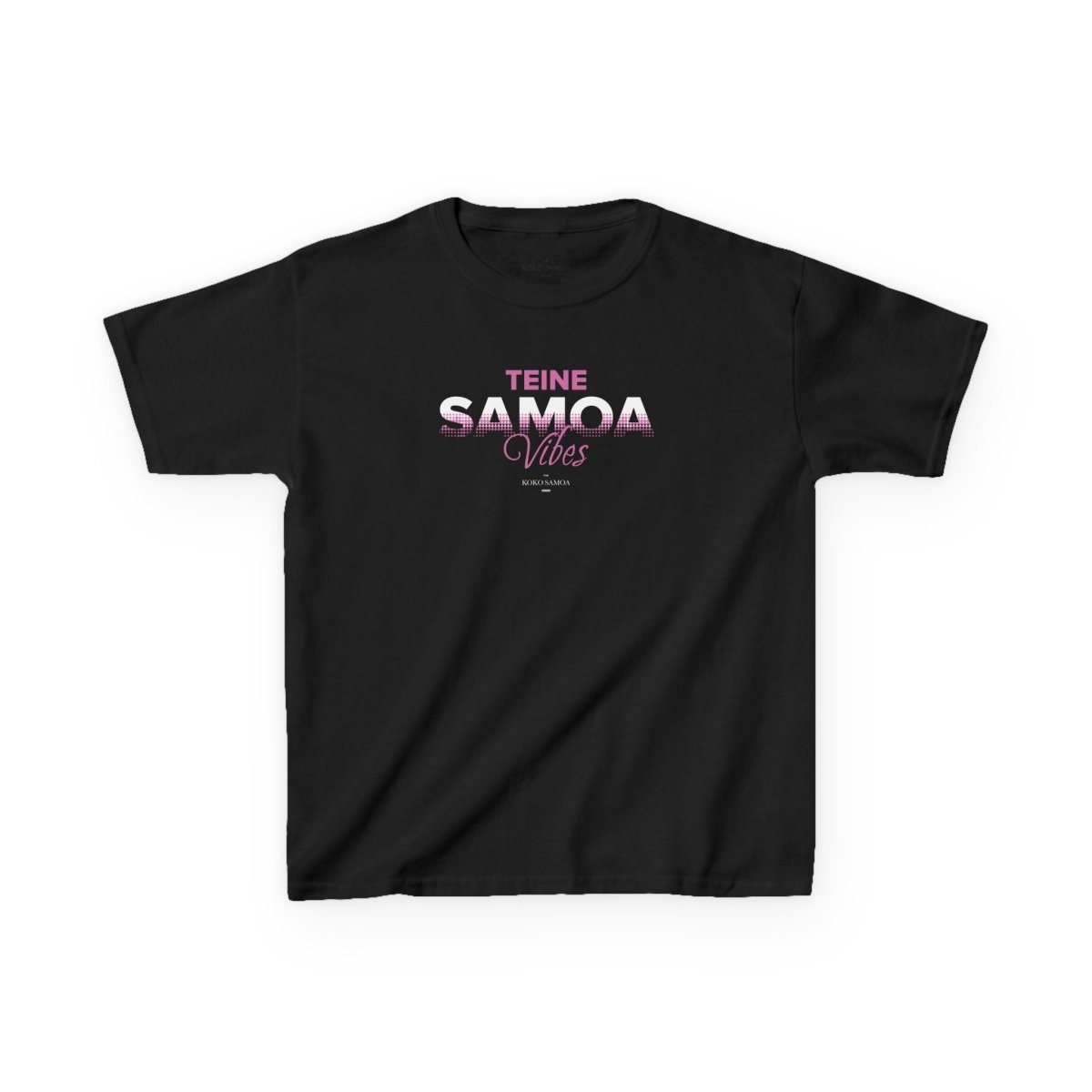 Kids unisex T-shirt featuring Teine Samoa Vibes design, made by The Print Bar, in vibrant Samoa-inspired colors.