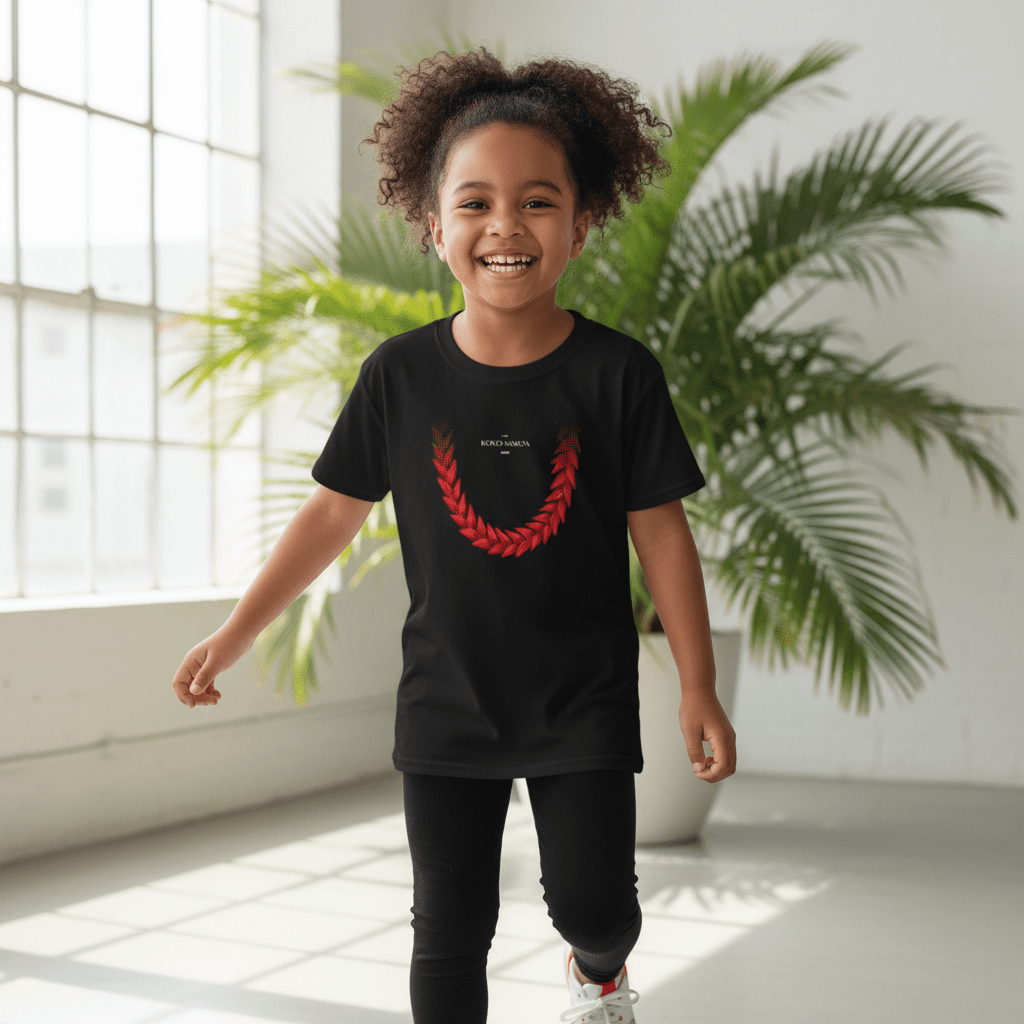 Kids unisex tee featuring Ula Fala design by The Print Bar, casual kids clothes in bright colors for boys and girls.