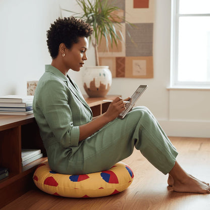 Large Tufted Floor Pillow - Samoan Flag Heart - AU/NZ/USA - The Koko Samoa