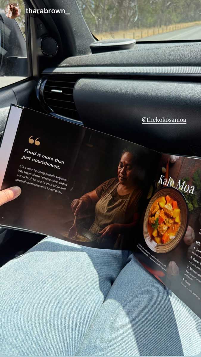 Hardcover A4 book titled "Samoan Delights" featuring 24 Samoan recipes, expanded edition, by Lulu Direct.