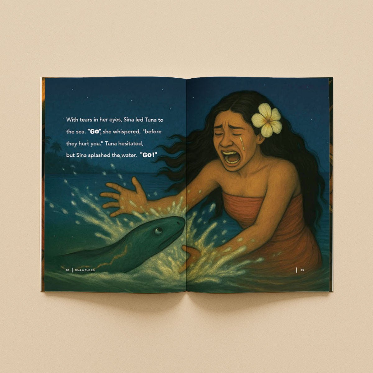 Softcover book titled Sina & The Eel by Lulu Direct, featuring colorful cover art on a white background.