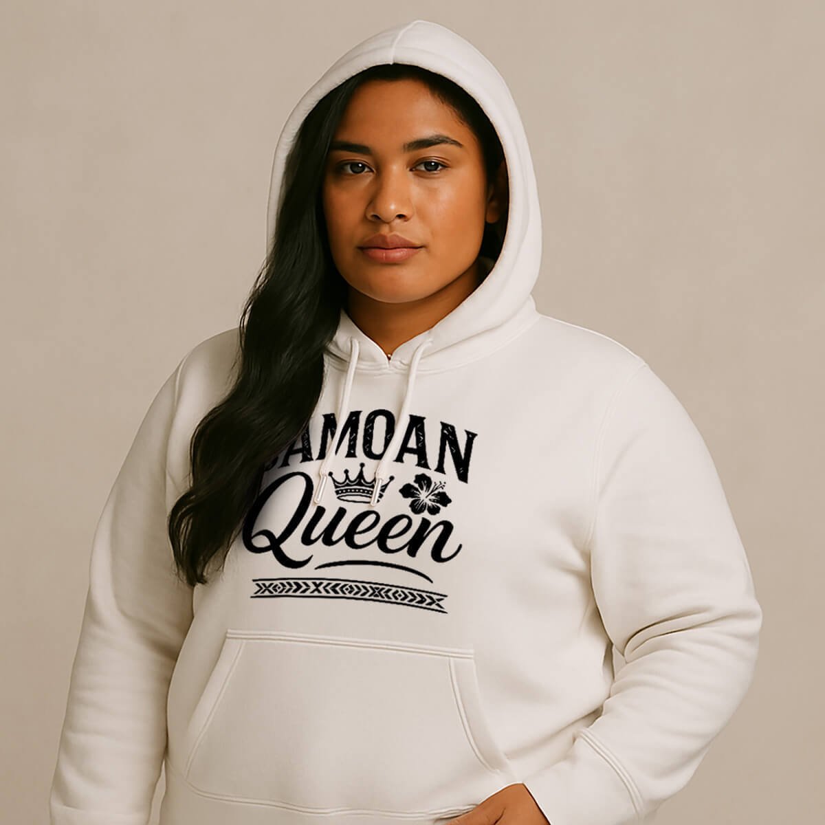 Dark heather IslandSoft™ Hoodie by The Print Bar featuring Samoan Queen design in XS-2XL size, comfortable unisex hoodie for casual wear.