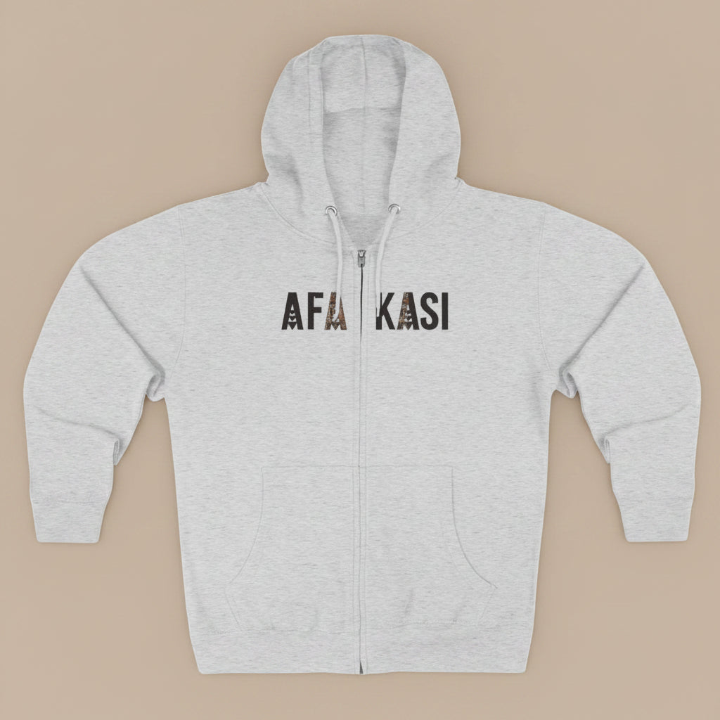Black unisex zip hoodie, featuring a comfortable fit and casual style, suitable for AU, NZ, and USA markets.