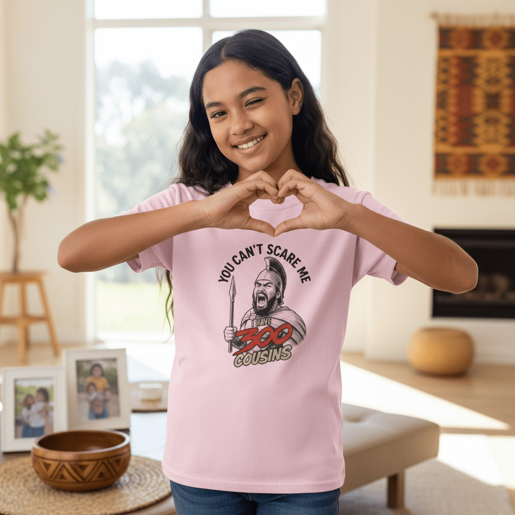 Red Kids Unisex Tee by The Print Bar featuring a colorful monster design, perfect for young fans of fun, casual kids' clothing.